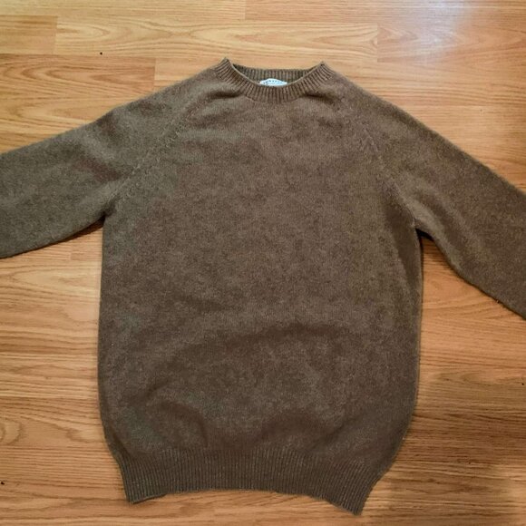 Sunspel Lambswool Crew Neck Jumper sandstone - Picture 1 of 7